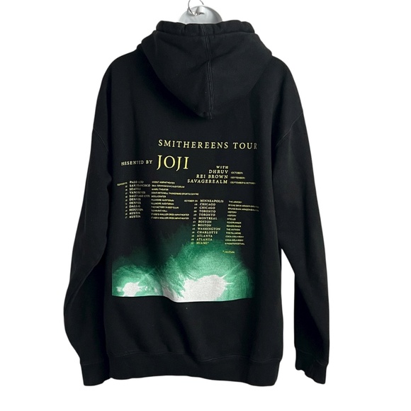 Smithereens Tour JOJI 2022 Black Hoodie Zip Up Size L Cotton Blend Band Festival - Picture 3 of 6